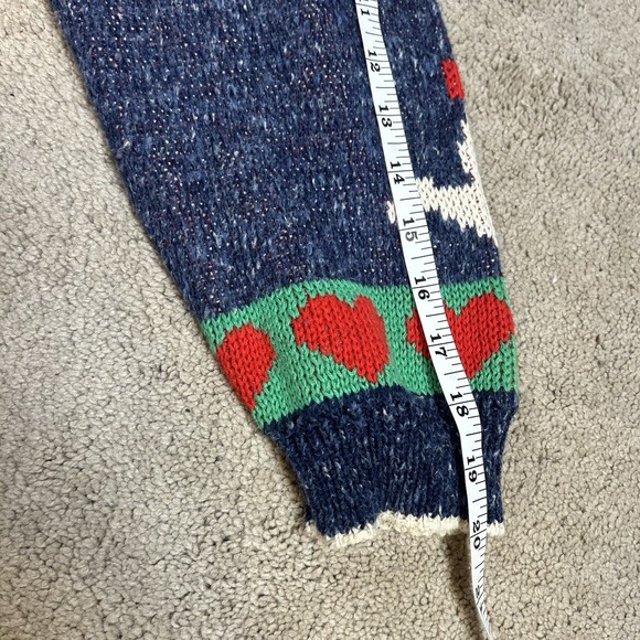 Vintage Sweater Loft Cardigan Sweater Large Scottie Westie Hearts Cottagecore - Picture 7 of 8